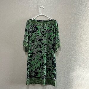 K Studio Dress, Women's Size 12 Navy Blue & Green, Shift